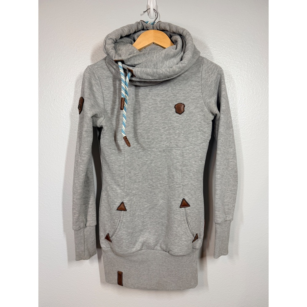 Naketano Hoodie Womens S Gray Pullover Brave New Workf Casual Athleisure